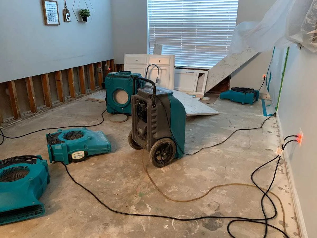 Dehumidifier in flood-cut room for Water Extraction & Removal in Cherokee Village